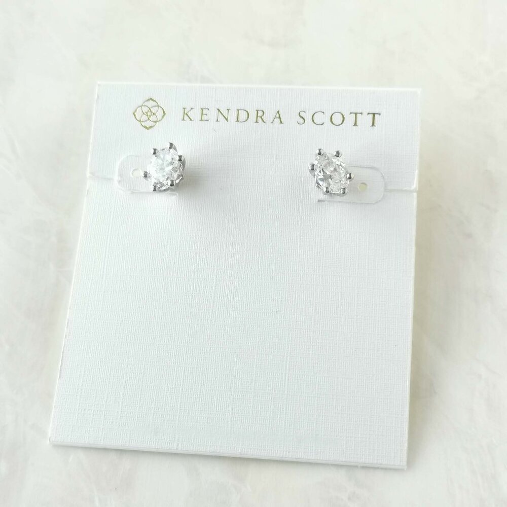 Kendra Scott Silver Crystal Stud Earrings
